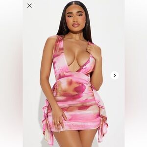 Fashion Nova Taste Of Her Printed Mini Dress - Pink/combo